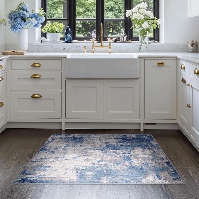Washable Area Rugs 2'x3' Non-Slip Modern Abstract Soft - Image 2