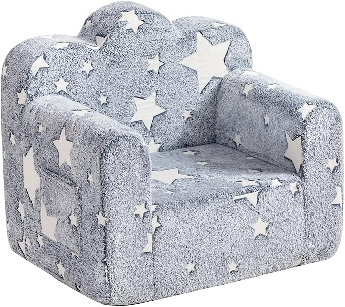 Tiita Kids Couch Plush Toddler Chair, Cloud-Like Glow in The Dark Kids Sofa by TiitaHome