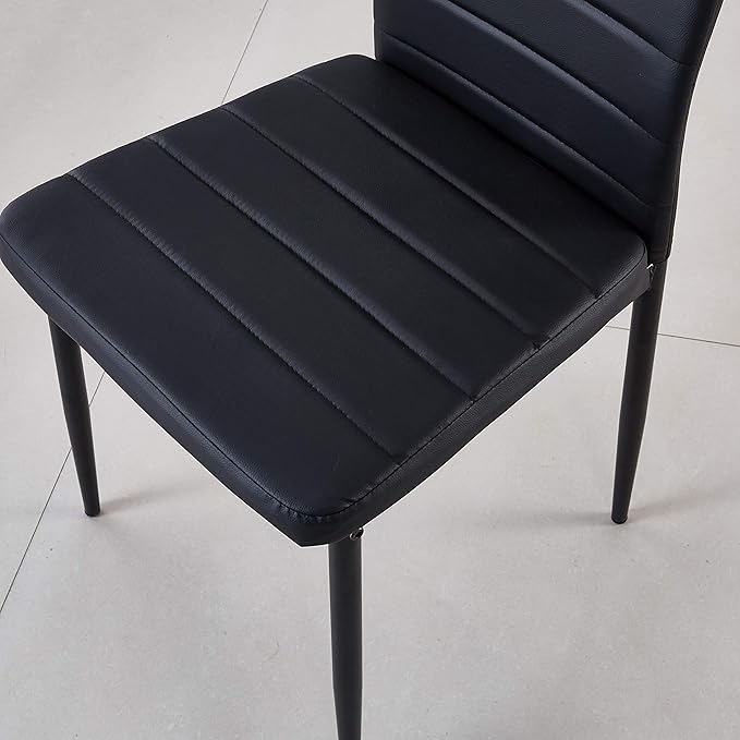 Modern Minimalist Dining Chair Fireproof Leather Sprayed Metal Pipe Diamond - Image 8
