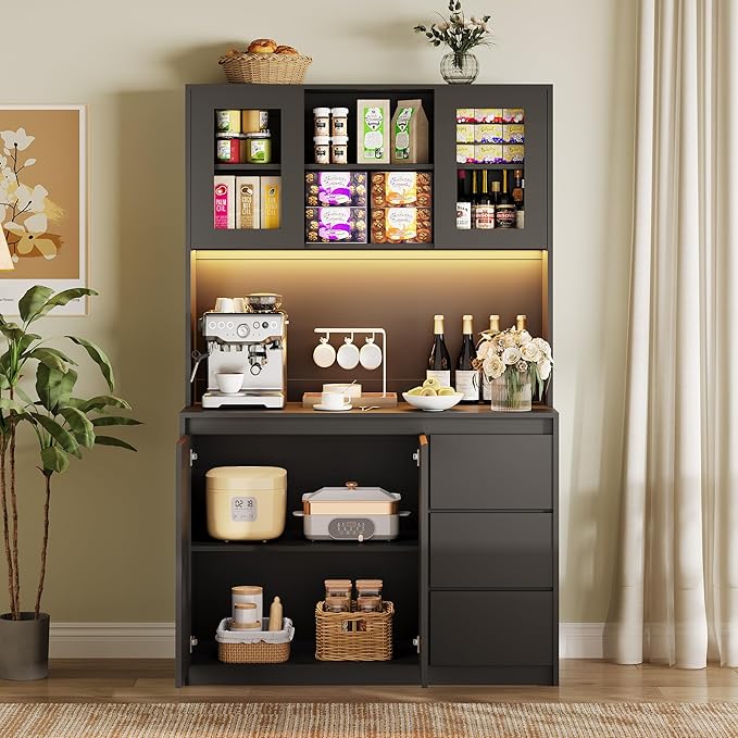 Garvee Kitchen Pantry Cabinet, Kitchen Storage Hutch - Image 6