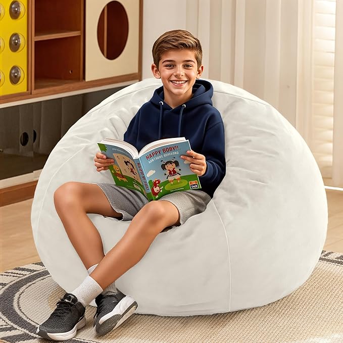 HABUTWAY 2FT Bean Bag Chair, Teardrop Bean Bag Chair Luxurious Velvet Ultra - Image 2