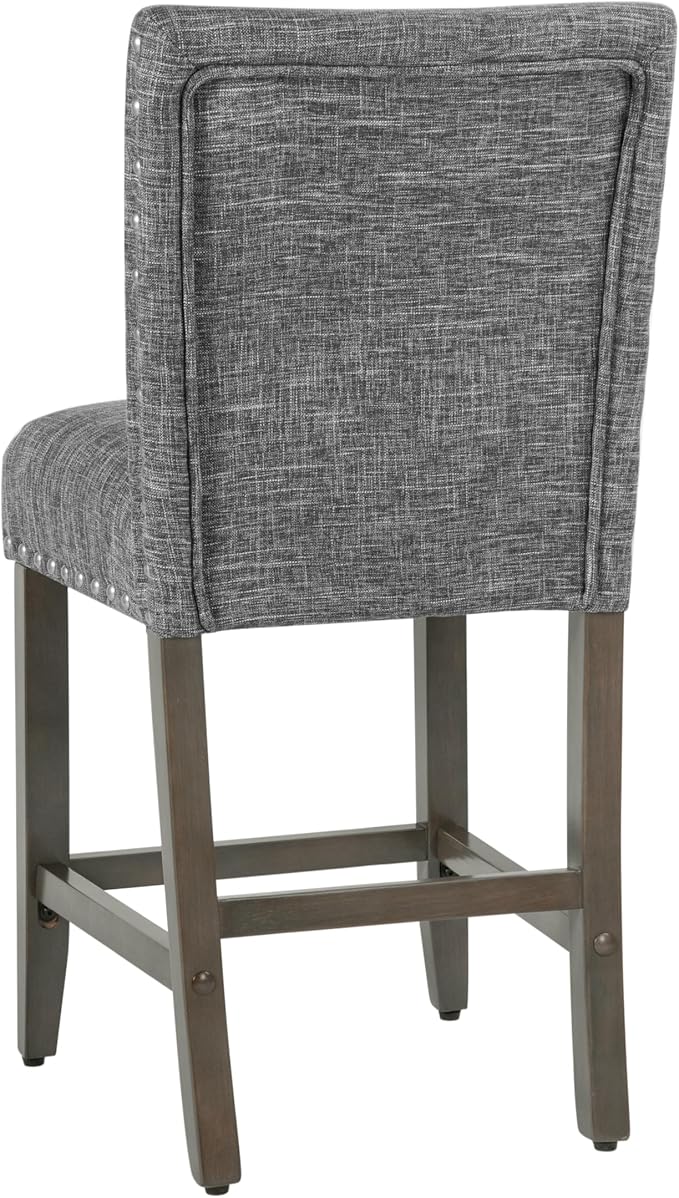 Homepop Home Decor | Nailhead Trim Counter Height Bar Stools | 24 Inch Bar - Image 8