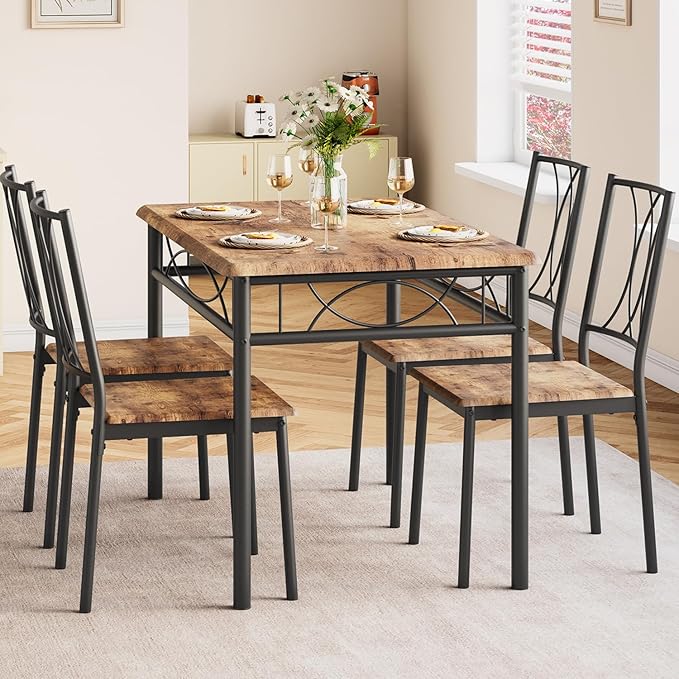 CABIHOME Dining Table Set for 4, Kitchen Table Set by CABIHOME