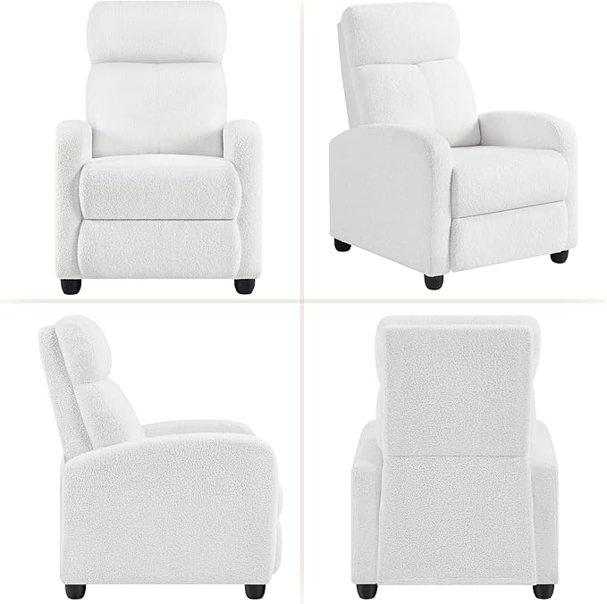 Yaheetech Boucle Recliner Chair Single Sofa Home Theater Seating Adjustable - Image 9