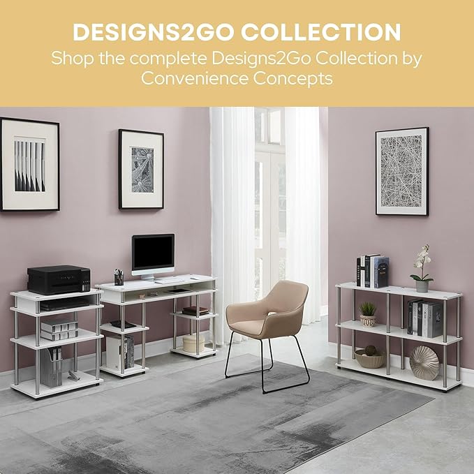 Convenience Concepts Designs2Go No Tools 3 Tier Wide Console Table 42" - Image 10