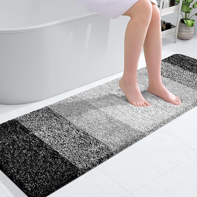 OLANLY Bathroom Runner Rugs 59x17, Extra Soft Absorbent Microfiber Bath Rugs by OLANLY
