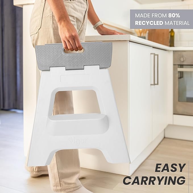 Vigar Compact Step Stool Foldable, 16-inch Two-Step Stools - Image 8