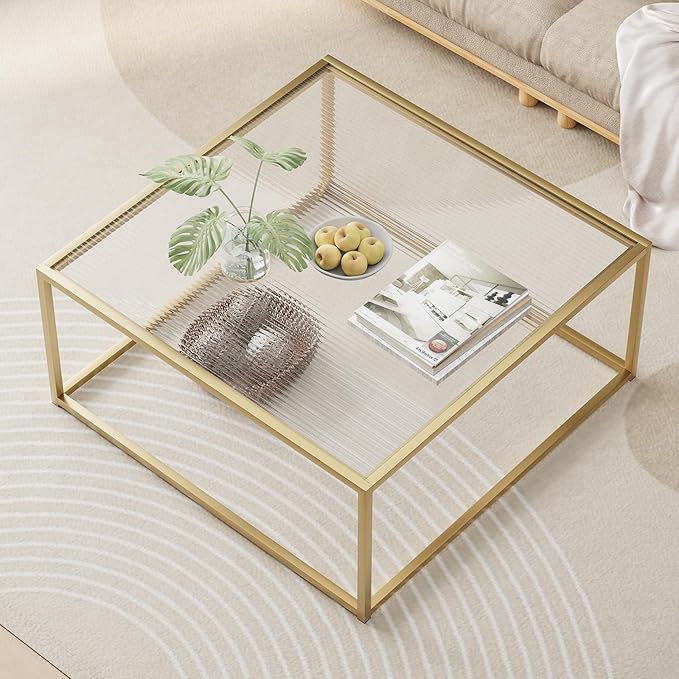 Glass Coffee Table Modern Center Table, Minimalist Coffee Table Sofa Side Tea by Easy+Paws
