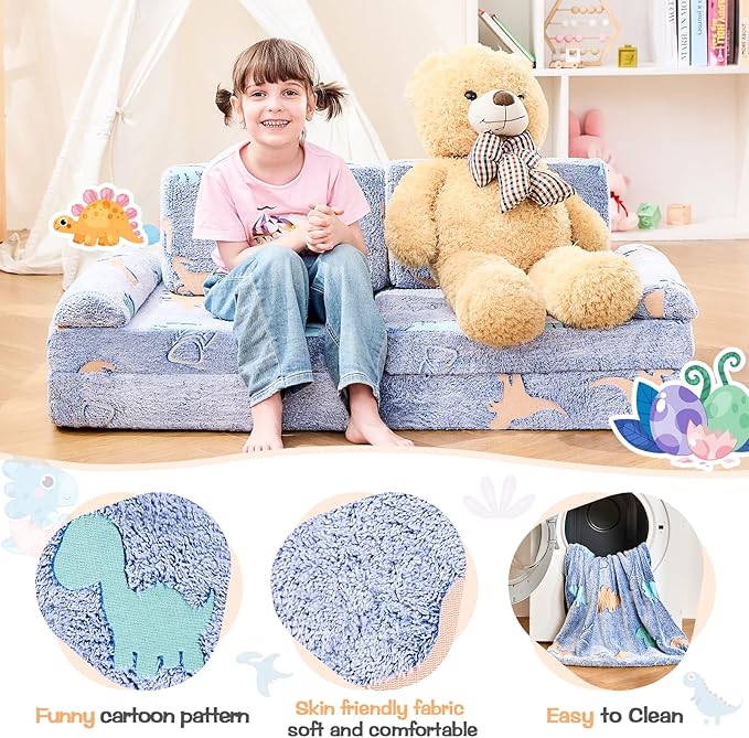 IFNOW Modular Kids Play Couch, Toddler Couch Kids Sofa, Child Sectional Sofa - Image 4