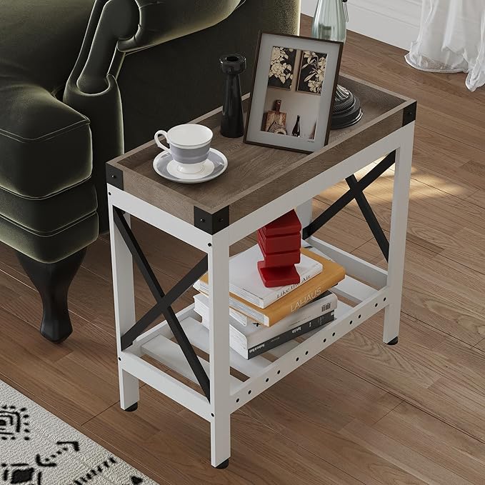 Narrow Side Table, Farmhouse End Table - Image 2