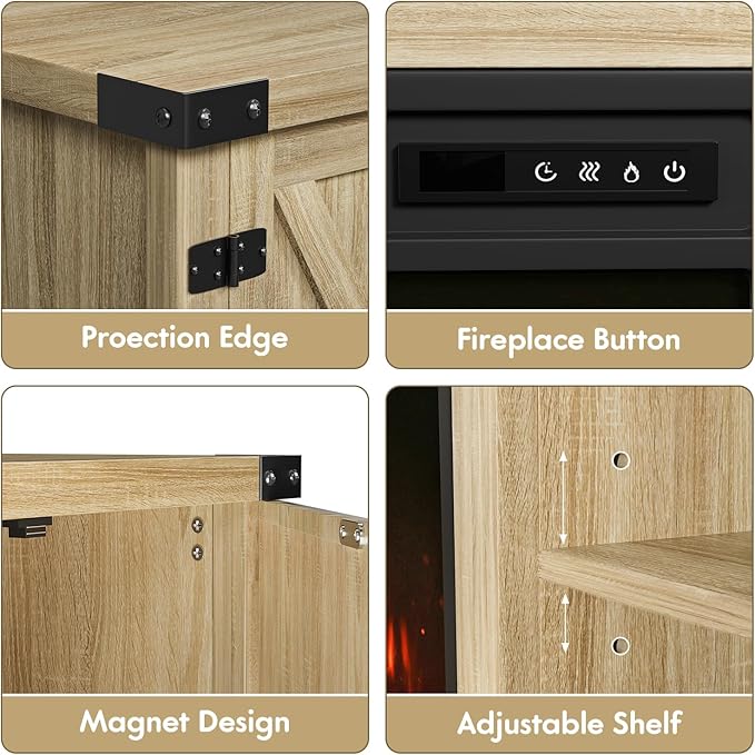 YESHOMY Fireplace TV Stand - Image 6