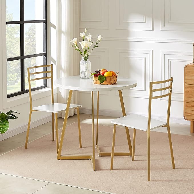 VECELO Round Dining Room Table - Image 4