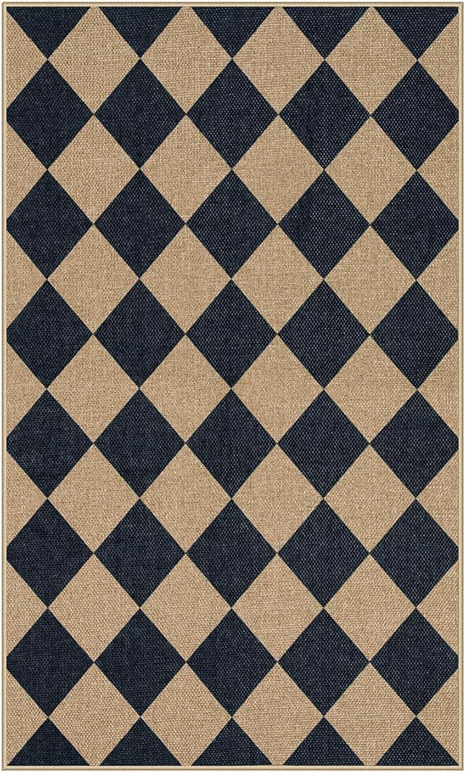 Lahome Checkered Easy Jute 3x5 Outdoor Patio Rug, Washable Rugs - Image 9