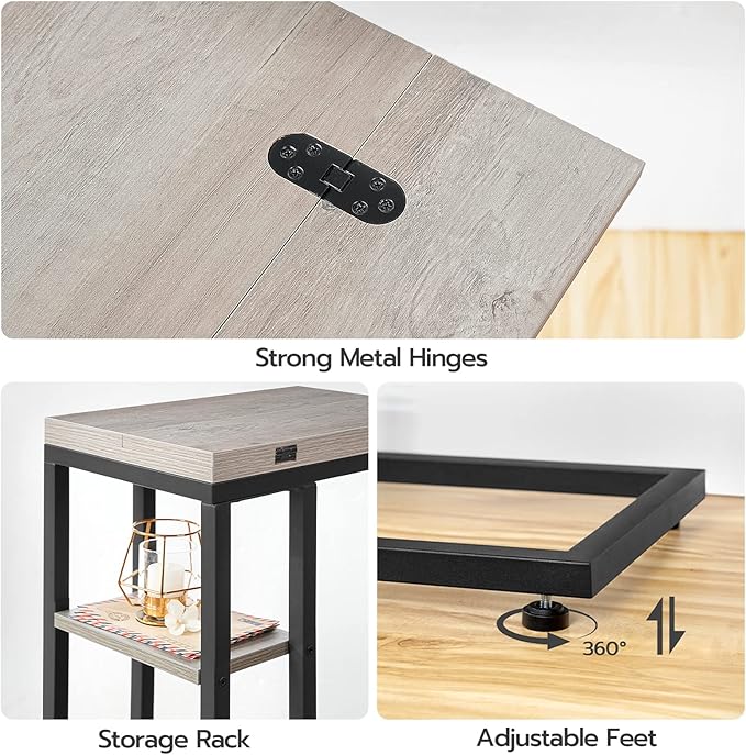 HOOBRO Foldable End Table, C Shaped Side Table - Image 7