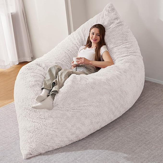 HABUTWAY 4 in 1 Bean Bag Chair, Giant Memory Foam Filling Bean Bag Sofa by HABUTWAYMakeYourLifeComfortable