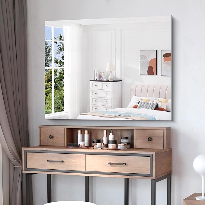 KOCUUY Frameless Bathroom Mirror, Unframed Mirrors - Image 3