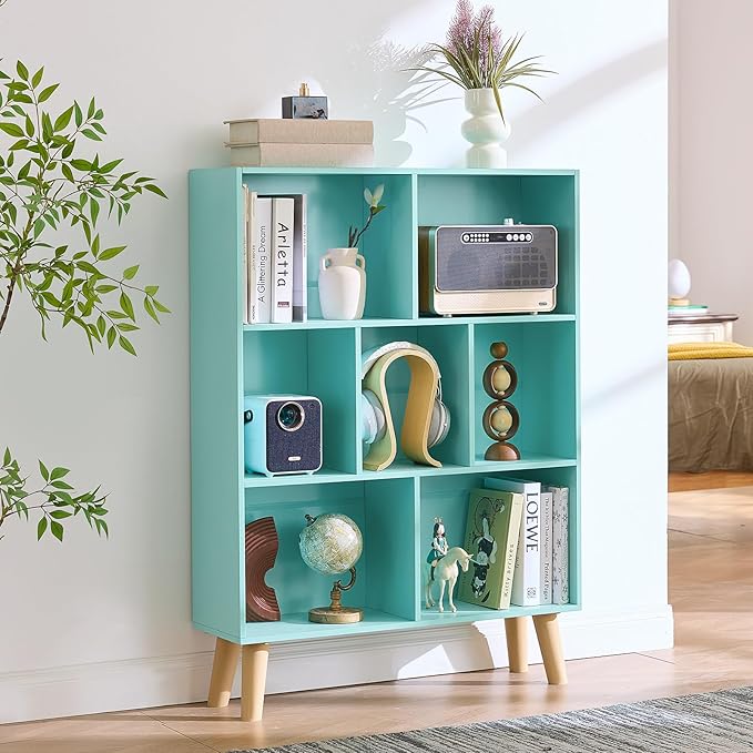 LEYAOYAO 7 Cube Bookshelf 3-Tier Bookcase - Image 7