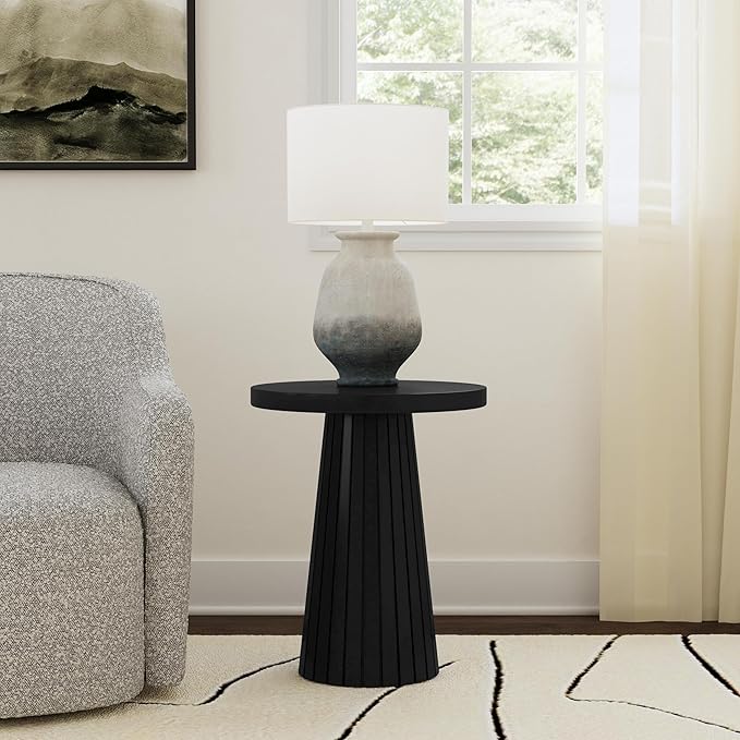 Black Mango Wood End/Side Round Table - Image 2