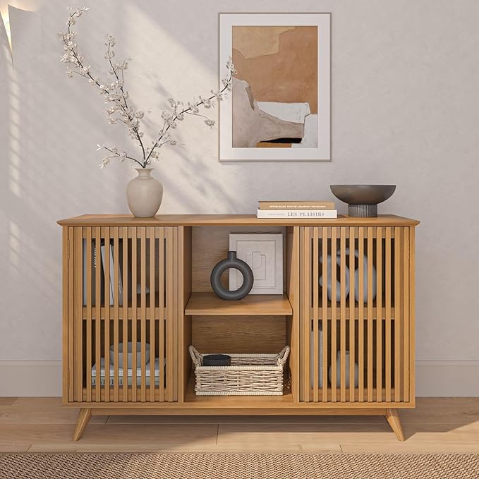 Plank+Beam Mid-Century Modern Wood TV Stand, Solid Wood Entertainment Console - Image 10