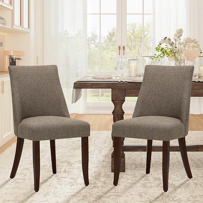 COLAMY Upholstered Dining Chairs Set of 2, Mid Century Modern Kitchen Chairs - Image 2