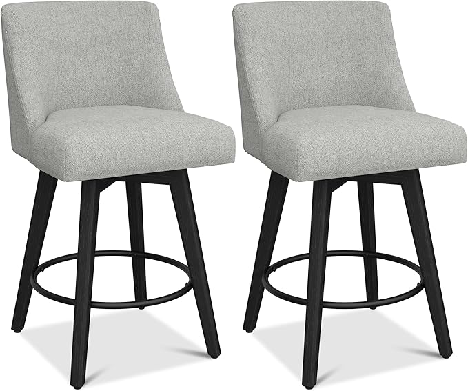 Counter Height Bar Stools Set of 2, Modern Swivel Barstools - Image 9