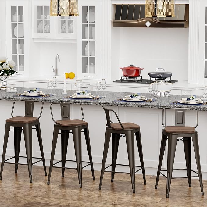 24 Inch Swivel Bar Stools Set of 4 - Image 8