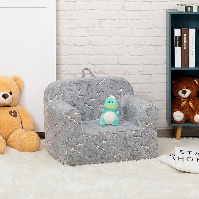 ALIMORDEN Kids Ultra-Soft Snuggle Foam Filled Chair, Glow-in-The-Dark Dinosaurs - Image 7