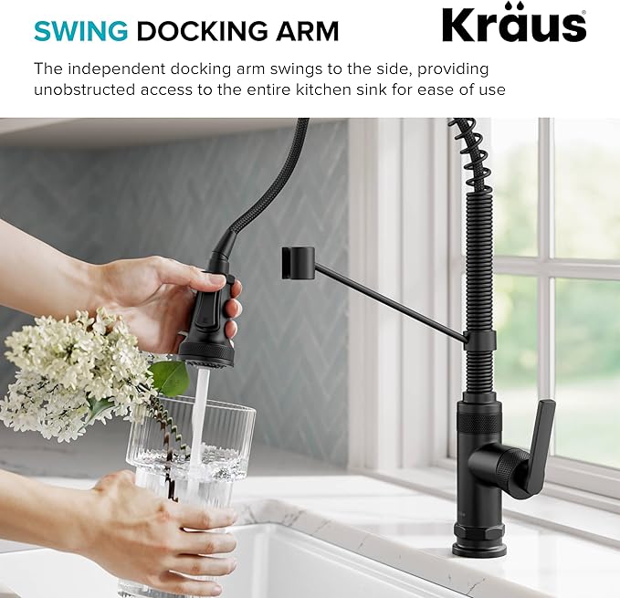 KRAUS Allyn Commercial Style 2-Function Single Handle Pull Down Kitchen Faucet - Image 7