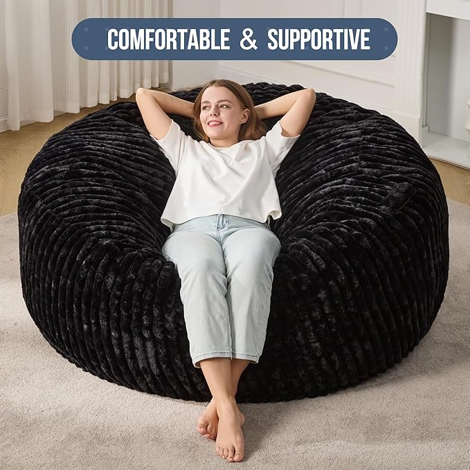 Hobestluk 5ft Bean Bag Chairs for Adults Large Beanbag Chair - Image 5