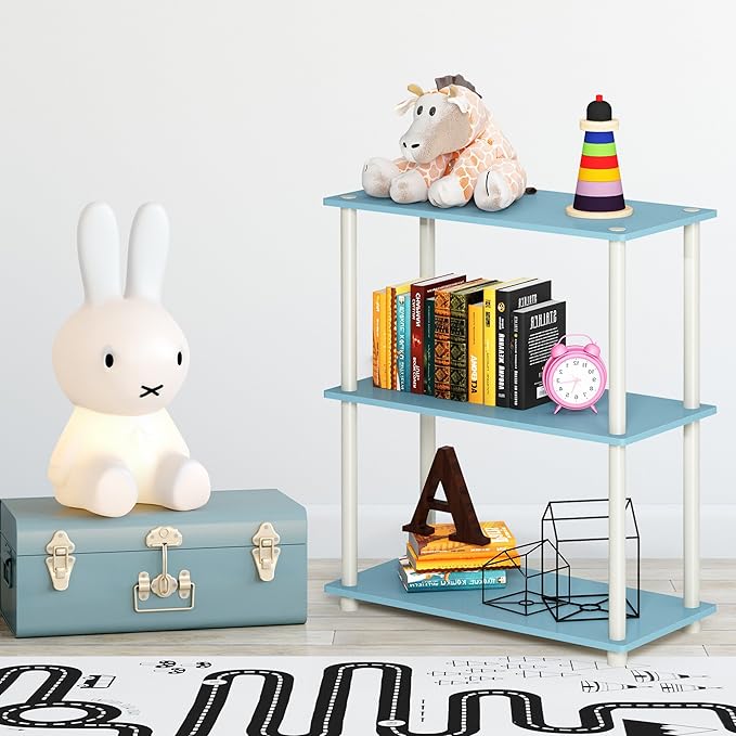 Furinno Turn-N-Tube 3-Tier Compact Multipurpose Shelf Display Rack, Light - Image 7