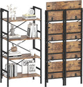 Folding Bookshelf, 4 Tier Bookcase Foldable Shelf by Homeiju