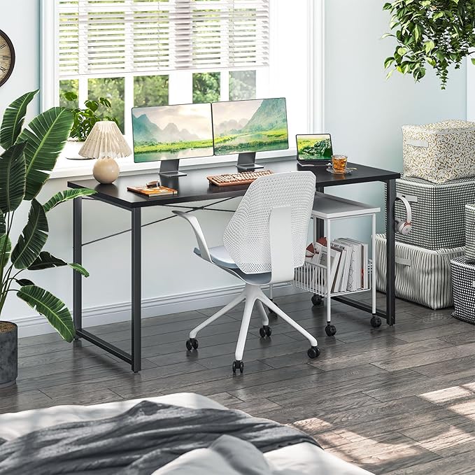 Coleshome 55 Inch Computer Desk, Modern Simple Style Desk - Image 4