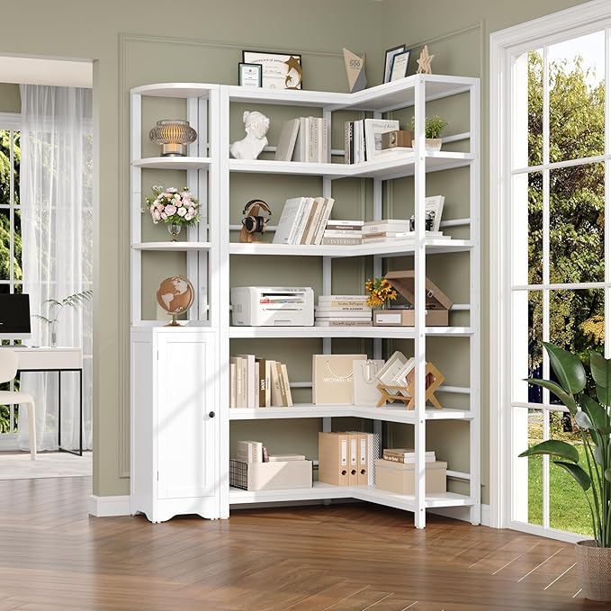 Keyluv 72" Tall Corner Bookshelf - Image 4