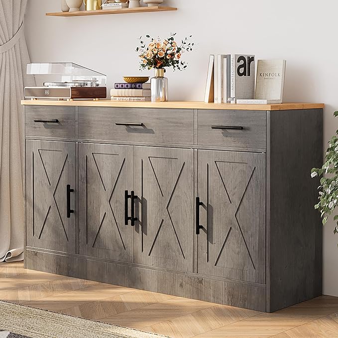 Shintenchi Buffet Cabinet with Storage, 53.4" Large Kitchen Storage Cabinet - Image 4