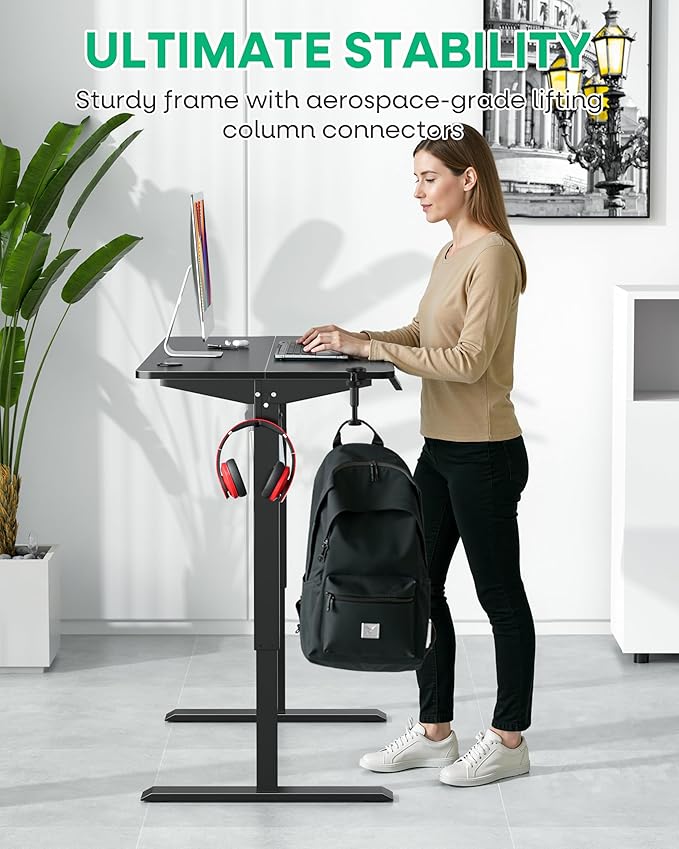 VECELO Electric Standing Desk Adjustable Height, 48 x 24 Inch Computer Desk - Image 6