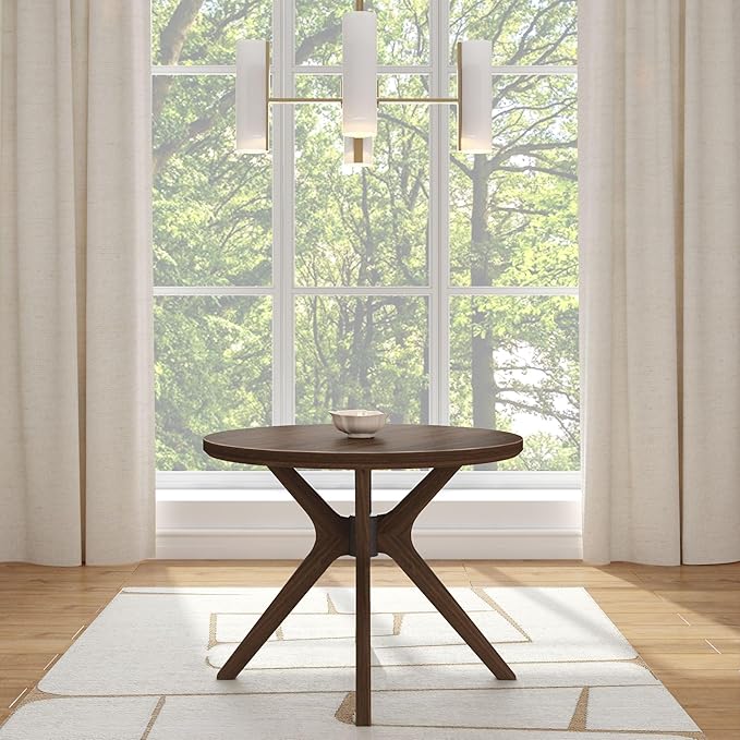 Plank+Beam Verso Round Dining Table, 38 Inch Solid Walnut Kitchen & Dining Room - Image 2