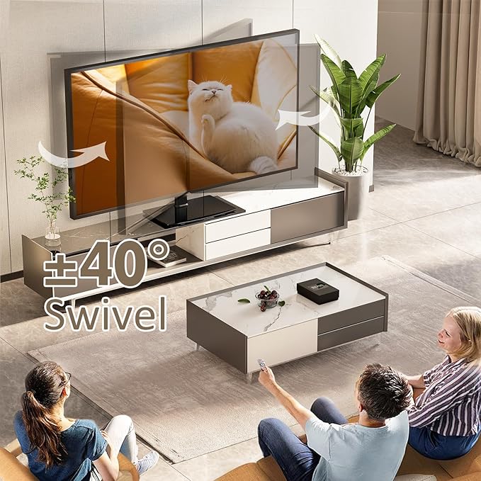Universal Swivel TV Stand/Base Table Top TV Stand 32 to 65 inch TVs 80 Degree - Image 2