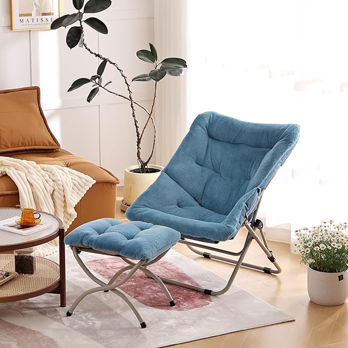 Comfy Folded Chair, Soft Faux Fur Oversized Folding Chair, Flexible Lounge Lazy - Image 6