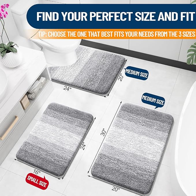 OLANLY Bathroom Rug Mat 30x20, Extra Soft and Absorbent Microfiber Bath Rugs - Image 2