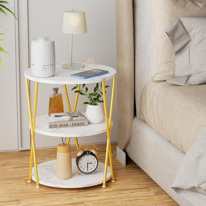 Big Side Table, 3-Tier Large Size Round End Table - Image 7