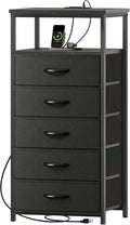 Huuger 5 Drawers Dresser with Charging Station, Dresser by Huuger