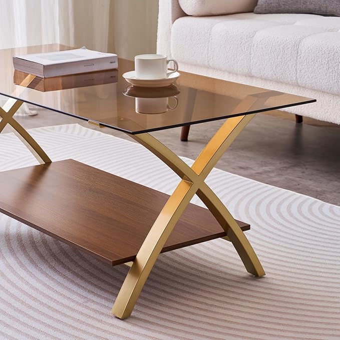 Coffee Table for Living Room and Bedroom, 2-Tier Mid-Century Modern Table - Image 6