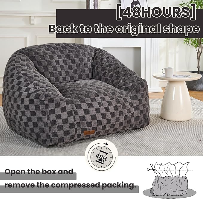 Bean Bag Chairs for Adults, Giant Beanbag Sofa Comfy Reading Chair, Oversized - Image 8