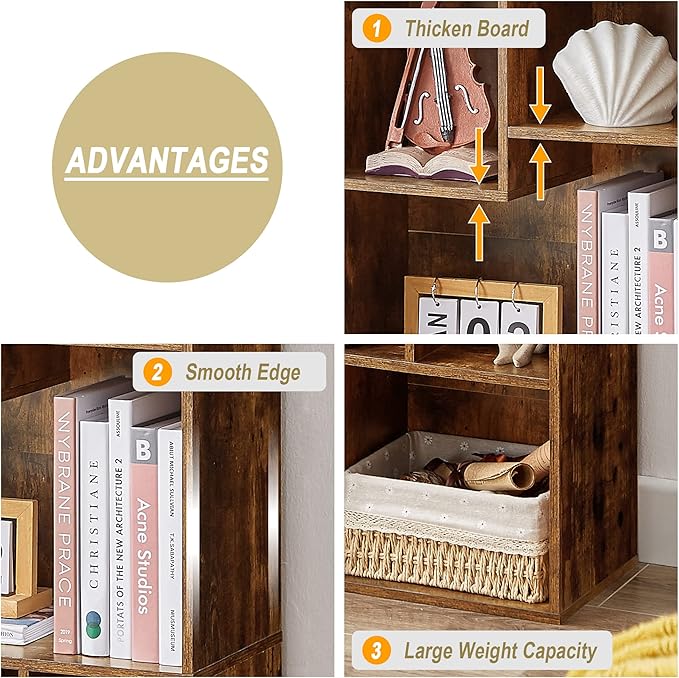 VECELO 42 Inch High Bookcase, 4-Tier Modern Storage Cabinet - Image 6