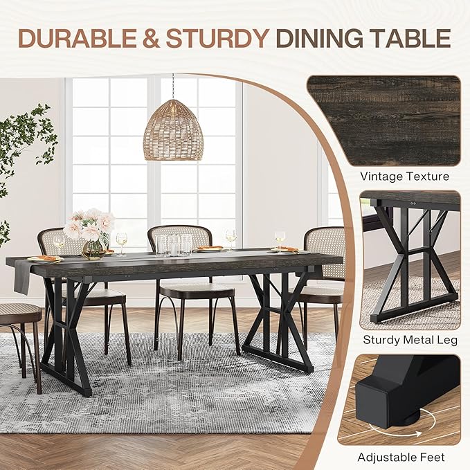 Tribesigns Farmhouse Dining Table - Image 5