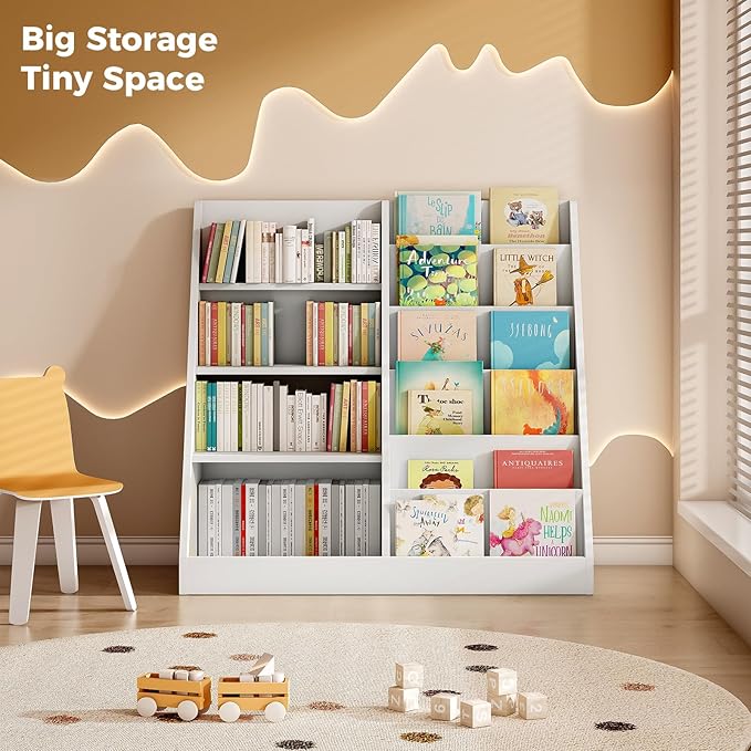 Tatub 6 Tier Kids Wooden Bookshelf and Toy Storage, Children Toy Organizer - Image 6