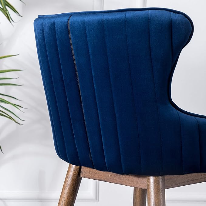 Roundhill Furniture Leland Fabric Upholstered Wingback Bar Stools - Image 7