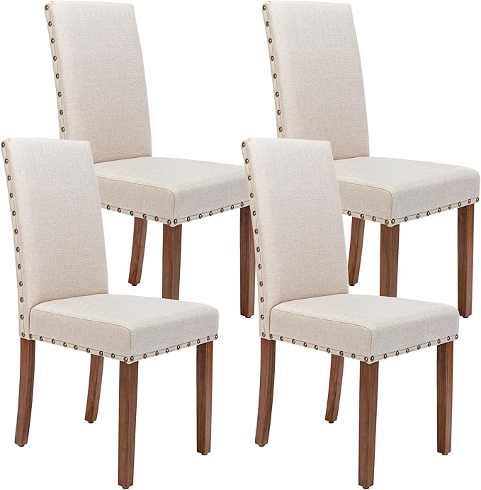 Parsons Kitchen Dining Chair Set Room Modern Upholstered Stylish Fabric High by SNUGWAY