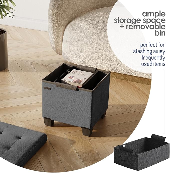 STORAGEBUD Storage Ottoman Cube - Image 4