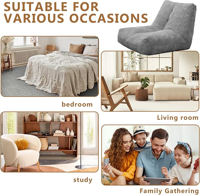 Bean Bag Chairs for Adults, Memory Foam Bean Bag Chair, Spacious Single Sofa - Image 7